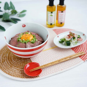 芽吹き文駒筋（呉須・赤呉須）丼セット
