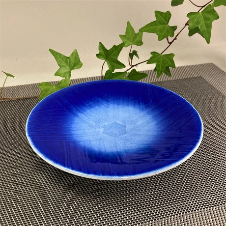 瑠璃呉須吹白青磁 重ね笹5.5高台皿 – 食器・陶器・磁器 - アウトレット