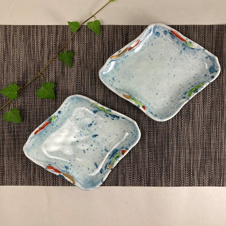 吹墨皿 楽天市場】吹墨十草 三角取り皿 16.5cm 国産 美濃焼 5寸中皿